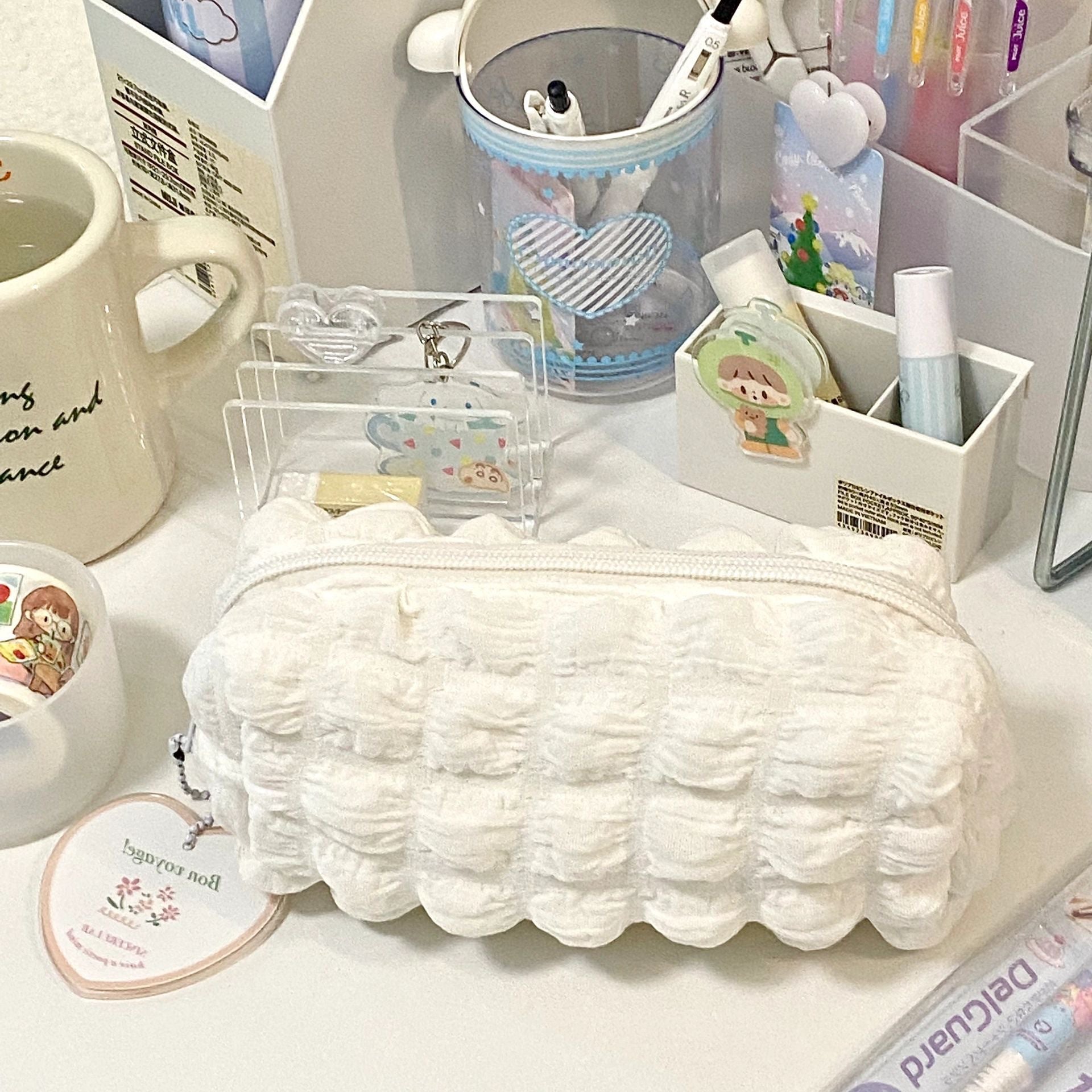 Wholesale White Large Capacity Simple Pen Bags